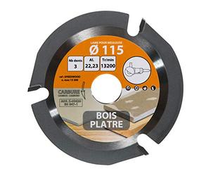 Leman SPEEDWOOD Lame en Carbure multifonction pour meuleuse ø 115 x 22,23 mm
