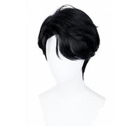 LeMarnia Anime Cosplay Perruque courte noire pour homme Perruque courte Halloween Party Costume Perruques