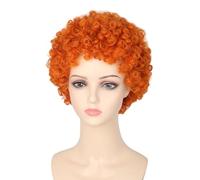 LeMarnia Perruque afro courte bouclée orange pour filles, pour Halloween, fête costumée, cosplay