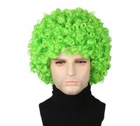 LeMarnia Perruque afro courte bou verte pour fête de vacances