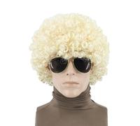LeMarnia Perruque afro courte unisexe des années 70 - Blond - Perruque disco courte et bou Pour Halloween, fête costumée, hippie