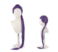LeMarnia Perruque Cosplay Anime violette longue tressée pour Halloween, déguisement, perruques