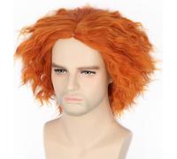 LeMarnia Perruque courte bou pour Halloween, carnaval, cosplay - Orange