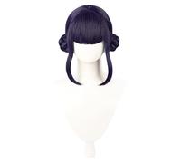 LeMarnia Perruque de cosplay d'anime noire et violette pour Halloween