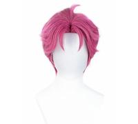 LeMarnia Perruque de cosplay d'anime - Rouge rose - Pour homme - Courte - Pour Halloween et fête