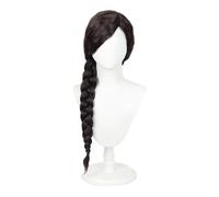 LeMarnia Perruque de cosplay longue tressée, marron noir et marron, perruque de cosplay (P2438)