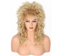 LeMarnia Perruque rocker des années 80 - Marron clair - Pour femme - Costume de diva