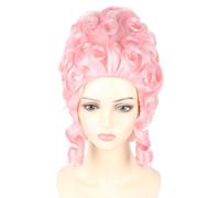 LeMarnia Perruque Rose du 18ème Siècle Reine - Perruque Alvéolaire - Perruque Bou Rétro - Perruque pour Halloween Cosplay - Costume Perruque
