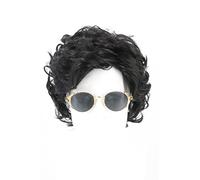 LeMarnia Perruque synthétique courte bouclée ondulée pour homme Noir