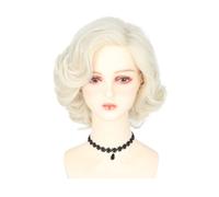 LeMarnia Perruque synthétique courte et bou pour femme - Beige