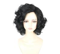 LeMarnia Perruque synthétique courte et bouclée pour femme - Noir