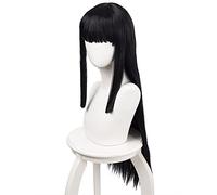 LeMarnia Perruque synthétique noire longue et raide à haute température pour cosplay, Jabami, Yumeko, costume d'Halloween