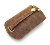 Lemasi Étui porte-clés en véritable cuir avec anneau de scamotable, cognac marron, taille unique