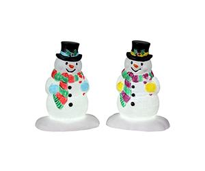 Lemax 24965 Christmas Village Accessory: Holly Hat Snowman (Set of 2)