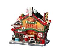 Lemax 25863-UK Santa's Wonderland Lighted Buildings: Santa's Hot Rod Garage