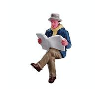 Lemax- Figurine de Village de Noël : Reading Morning Papers, 72506, Multicolore