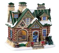 Lemax 95474 - Maisons en Porcelaine avec scène intérieure - Village de Noël - Lumineuses et alimentées par Piles
