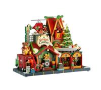 LEMAX Bâtiment de messager elfique lumineux et musical "Le messager de Kringle" en résine (hauteur : 22,3 x 28 x 15 cm)