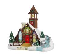 LEMAX Bâtiment Lumineux à LED « Bear Cr hapel » en résine H 21,2 x 23 x 15,8 cm