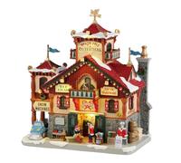 LEMAX Bâtiment lumineux à LED « North Pôle Outfiters » en résine H 24,7 x 23,5 x 14,5 cm