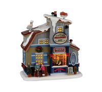 LEMAX-Bâtiment lumineux en porcelaine Caddington Village Lemax Magasin de location de patins Tis The Season - 18,6 x 11,2 x 20 cm