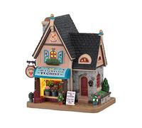 Lemax Boutique The Enchanted Florist - Sculpture florale illuminée - Porcelaine - Maison de Ferme - Montage sur table - Multicolore - Bâtiment illuminé