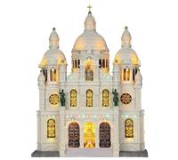 LEMAX Cathédrale de l'europe pour Le Village de Noël avec des lumières en polyrésine Blanche