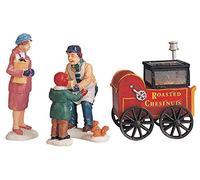 1999 Roasted Chestnut Stand Set of 4 Christmas Village Figurines by Lemax