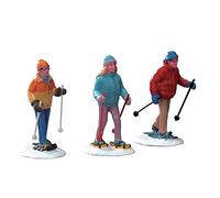 LEMAX Construisez votre village ensemble 3 randonneurs skieurs 9,6x4,5x7,2h cm