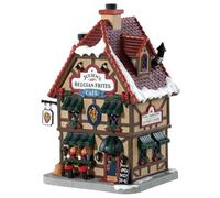 Lemax Décoration en forme de maison pour village de Noël avec inscription « Julien’s Belgian Frites Cafe »
