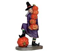 Lemax Delicate Balance - Sorcière avec citrouilles - Spooky Town - Polyrésine - Figurines et Accessoires pour Halloween