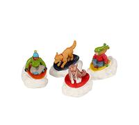 Lemax - Dog Snow Saucer Fun, Set of 4