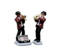 LEMAX Ensemble de 2 personnages avec trompette "Jazz Duo" en résine H6,8 x 6,3 x 3,7 cm