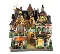 LEMAX Façade Lumineuse avec lumières LED Noel Alsace en résine H27,6 x 25 x 9,5 cm