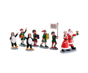 LEMAX-Figurines pour Caddington Village Lemax Parade des lutins du Père Noël - 7 pièces