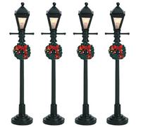 Lemax - Gas Lantern Street Lamp, Set Of 4, B/O (4.5v)