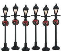 Lemax Lanternes Réverbère Noir – Utilisation extérieure – Lot de 6