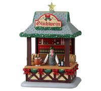 Lemax Glühwein Booth #43714 - Sculpture en Résine Rouge - Marché de Noël - Caddington Village