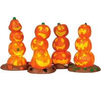 Spooky Town Lemax Pumpkin Stack B/O Lot de 4