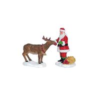 Lemax Lot de 2 statuettes motif renne et Père Noël