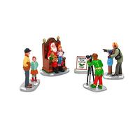 Lemax Lot de 5 photos de village de Noël avec Père Noël 22032
