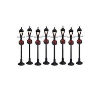 Lemax Lot de 8 lampadaires type lanterne à gaz, fonctionnement à piles ou secteur 4,5 V