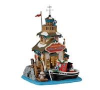 Lemax Northstar Cape Harbor Master House #45236 - Porcelaine - Sculpture - Cottage - Bleu - Noël
