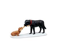 LEMAX Personnages de chiens jouant à « Qui tire sur qui ? » en résine H3,6 x 8,2 x 2,8 cm