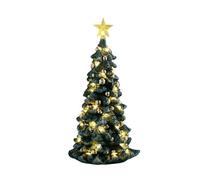LEMAX Sapin de Noël enneigé à LED Transparent « Sapin de Noël enneigé » H16,5 x 8,5 x 8,5 cm