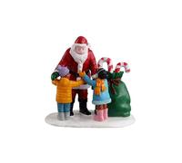 LEMAX-Scène pour village de Noël Lemax Le père Noël reçoit un câlin