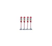 LEMAX-Set de 4 Santa Hat Street Lamp H 10,3 cm Rouge