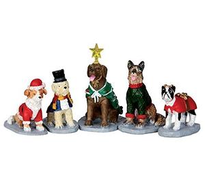 Lemax Village Collection 32126 Lot de 5 Chiens costumés
