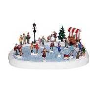 Lemax, Village de Noël avec étang à Patins, Argile avec Adaptateur 4,5 V (94048UK)