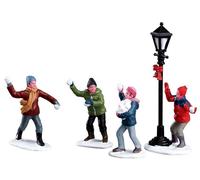 Lemax Village de Noël Enfants Bataille de boules de neige Hiver Décoration Noël Figures